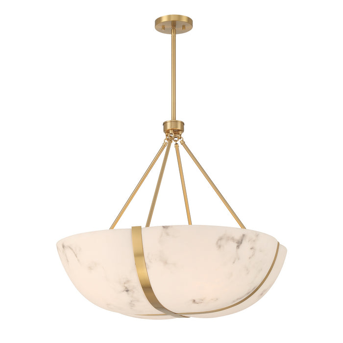 Savoy House - 7-1451-4-322 - Four Light Pendant - Chalfont - Warm Brass