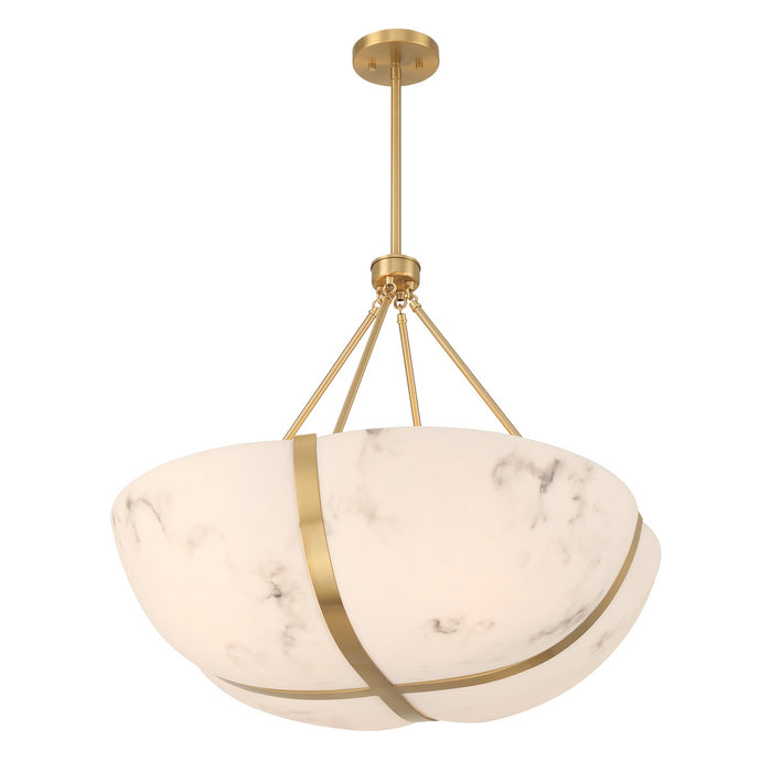 Savoy House - 7-1451-4-322 - Four Light Pendant - Chalfont - Warm Brass