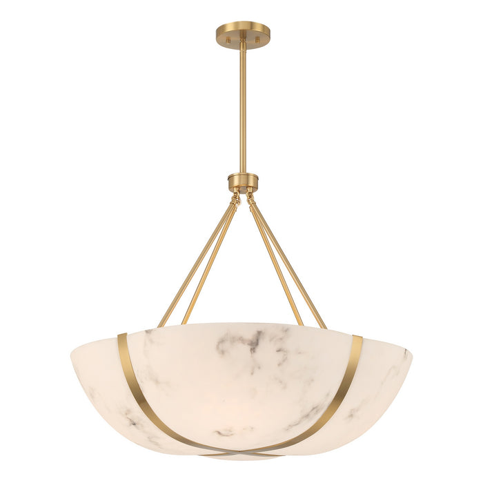 Savoy House - 7-1451-4-322 - Four Light Pendant - Chalfont - Warm Brass