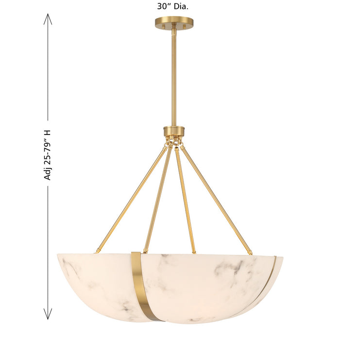 Savoy House - 7-1451-4-322 - Four Light Pendant - Chalfont - Warm Brass