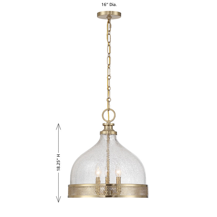 Savoy House - 7-3699-3-127 - Three Light Pendant - Stern - Noble Brass