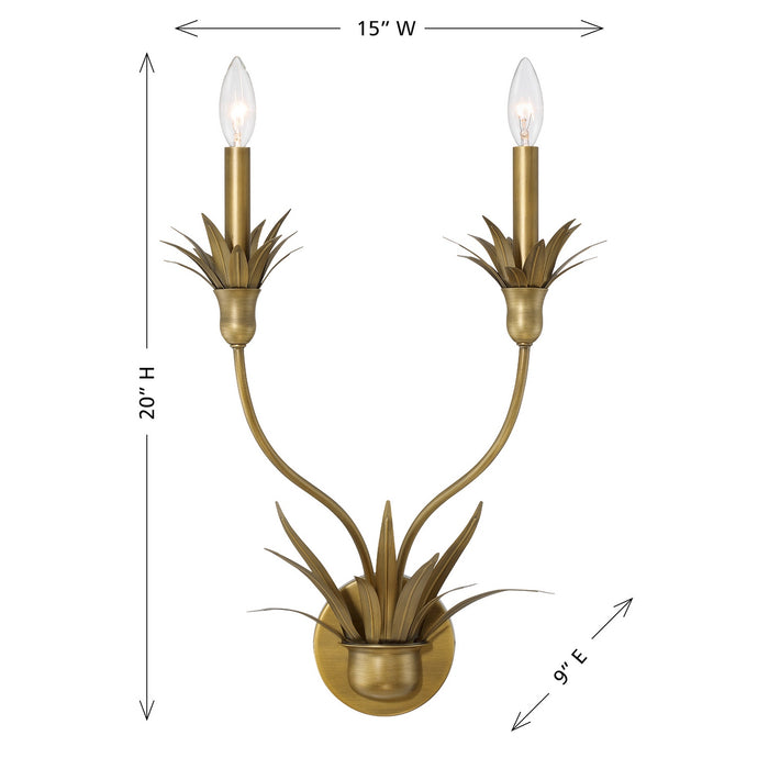 Savoy House - 9-1262-2-339 - Two Light Wall Sconce - Strathmore - Antique Patina