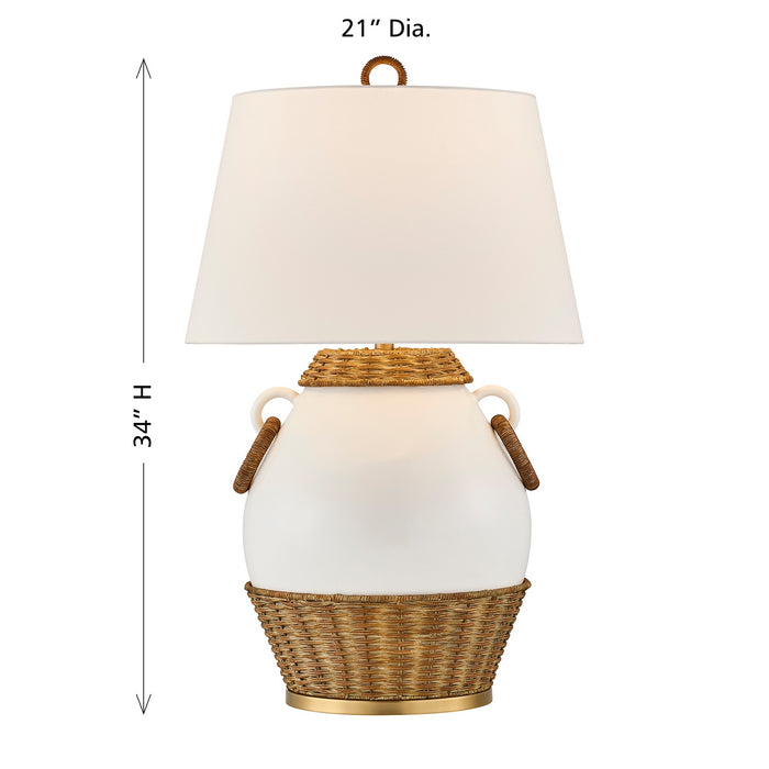 Savoy House - 11-CD29 - One Light Table Lamp - Penelope - White and Rattan