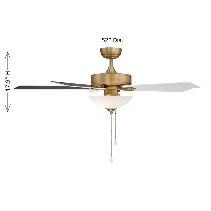 Meridian - M2034NBRV - 52" Ceiling Fan - Natural Brass