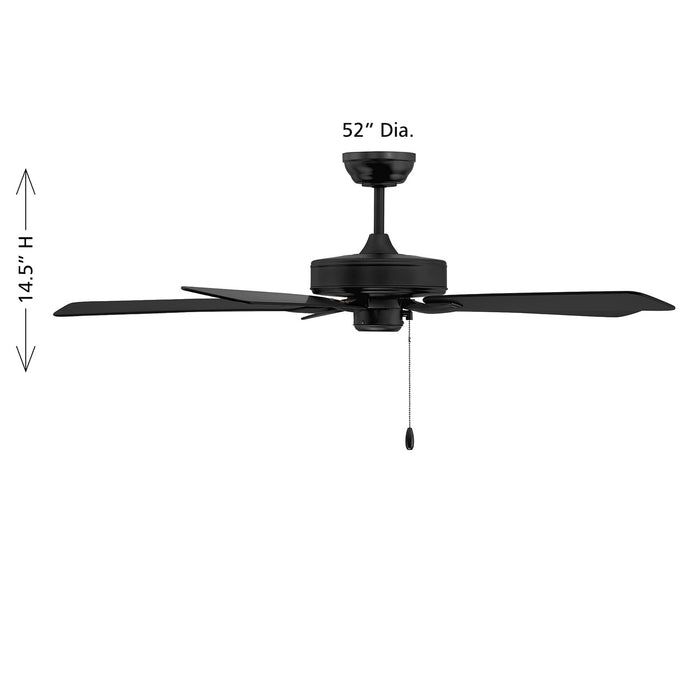 Meridian - M2038MBK - 52" Ceiling Fan - Matte Black