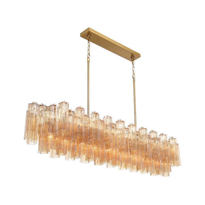 Crystorama - ADD-337-AG-AM - 16 Light Linear Chandelier - Addis - Aged Brass
