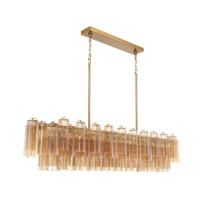 Crystorama - ADD-337-AG-AM - 16 Light Linear Chandelier - Addis - Aged Brass