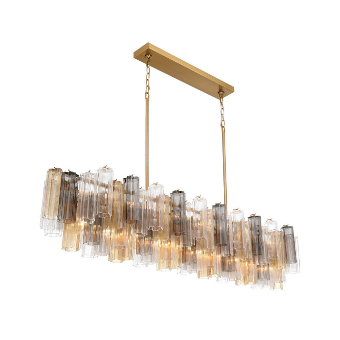 Crystorama - ADD-337-AG-AU - 16 Light Linear Chandelier - Addis - Aged Brass
