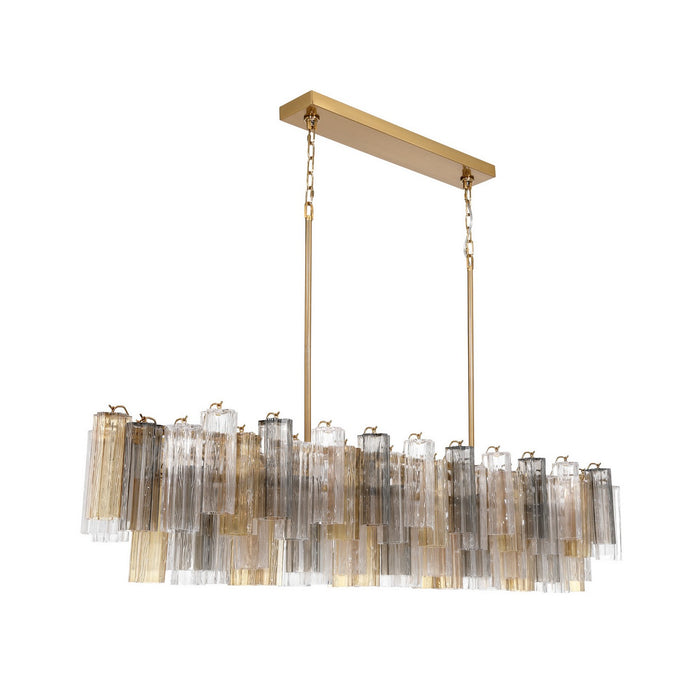 Crystorama - ADD-337-AG-AU - 16 Light Linear Chandelier - Addis - Aged Brass