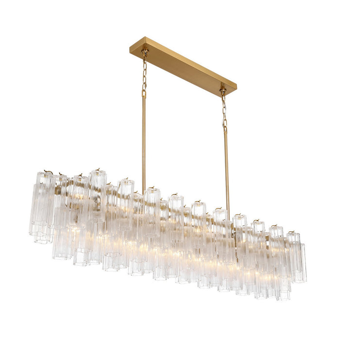 Crystorama - ADD-337-AG-CL - 16 Light Linear Chandelier - Addis - Aged Brass