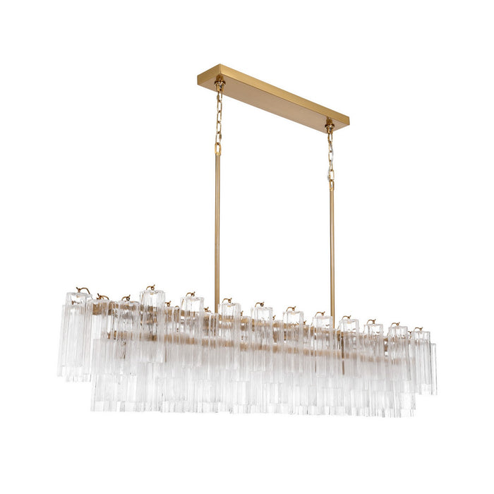 Crystorama - ADD-337-AG-CL - 16 Light Linear Chandelier - Addis - Aged Brass