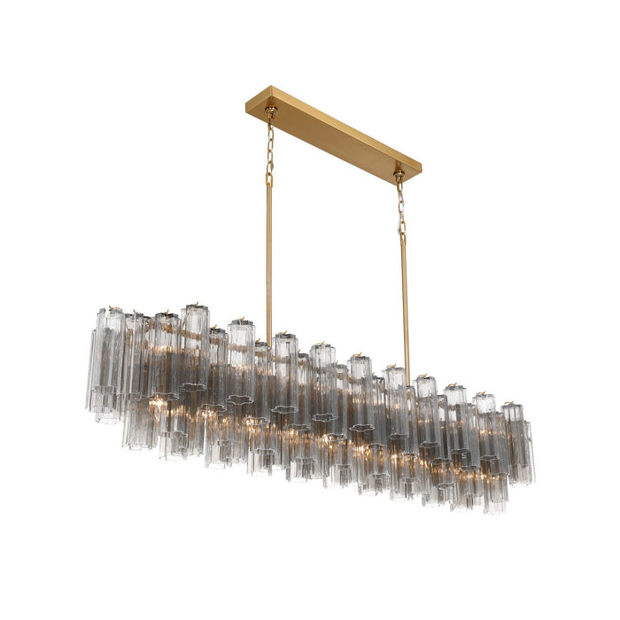 Crystorama - ADD-337-AG-SM - 16 Light Linear Chandelier - Addis - Aged Brass