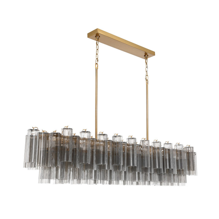 Crystorama - ADD-337-AG-SM - 16 Light Linear Chandelier - Addis - Aged Brass