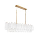 Crystorama - ADD-337-AG-WH - 16 Light Linear Chandelier - Addis - Aged Brass