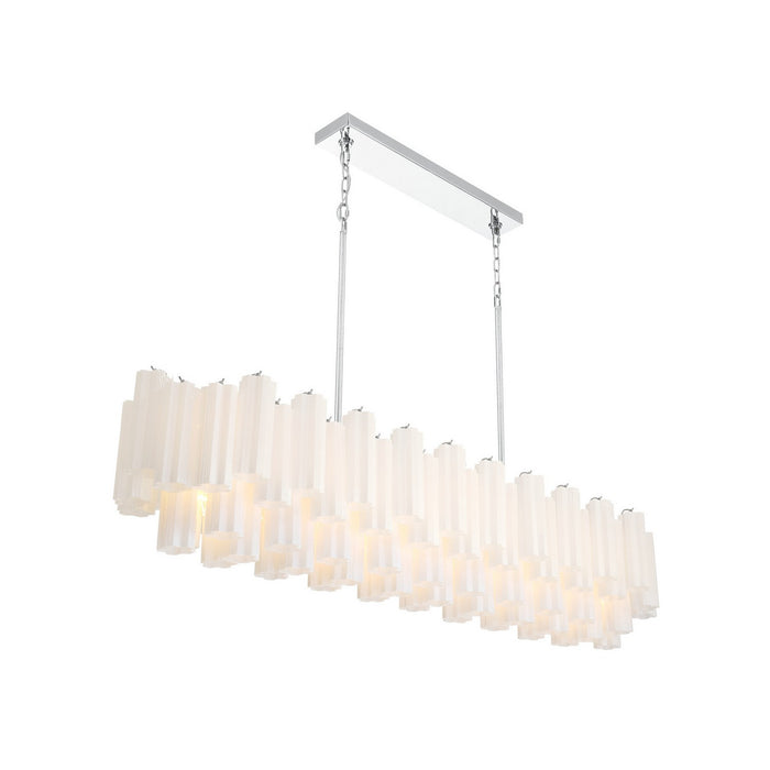Crystorama - ADD-337-CH-WH - 16 Light Linear Chandelier - Addis - Polished Chrome