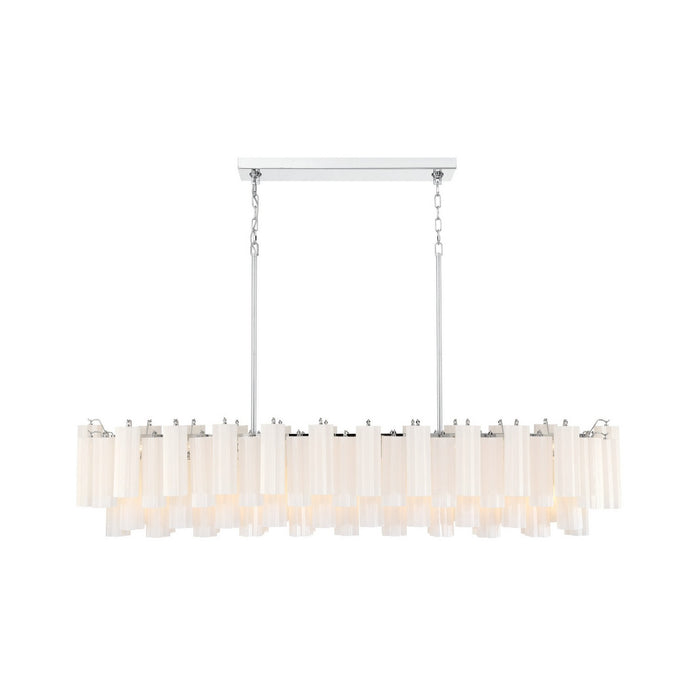 Crystorama - ADD-337-CH-WH - 16 Light Linear Chandelier - Addis - Polished Chrome