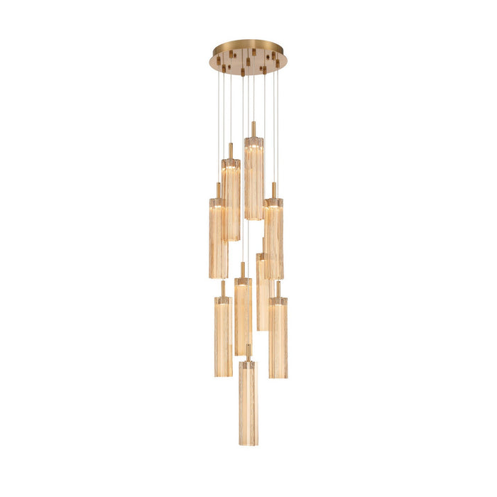 Crystorama - ADD-405-AG-AM - LED Pendant - Addis - Aged Brass