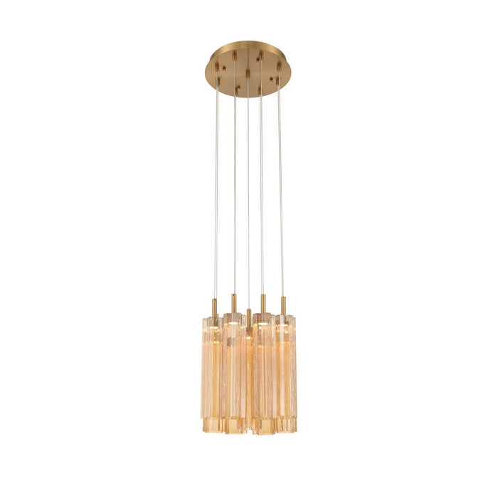 Crystorama - ADD-405-AG-AM - LED Pendant - Addis - Aged Brass