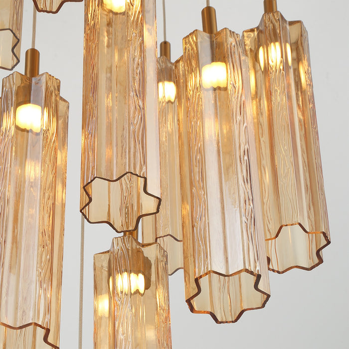 Crystorama - ADD-405-AG-AM - LED Pendant - Addis - Aged Brass