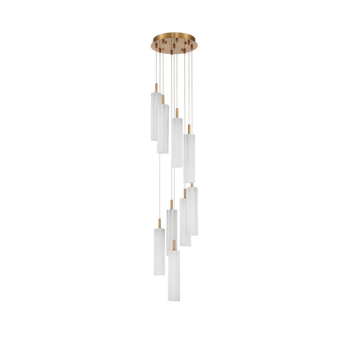 Crystorama - ADD-405-AG-WH - LED Pendant - Addis - Aged Brass