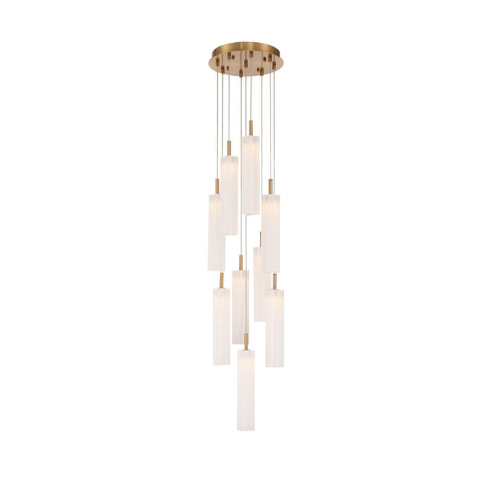 Crystorama - ADD-405-AG-WH - LED Pendant - Addis - Aged Brass