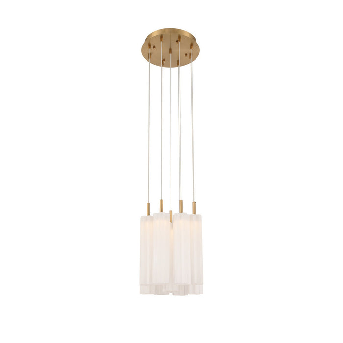 Crystorama - ADD-405-AG-WH - LED Pendant - Addis - Aged Brass