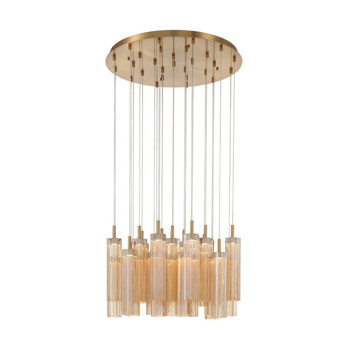 Crystorama - ADD-415-AG-AM - LED Pendant - Addis - Aged Brass