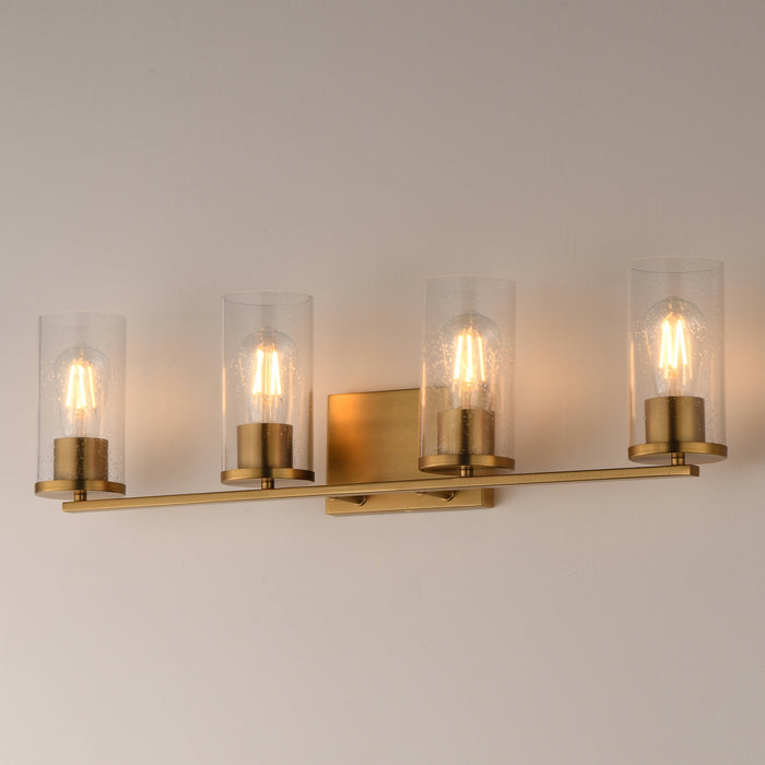 Maxim - 10464CDNAB - Four Light Bath Vanity - Livingston - Natural Aged Brass