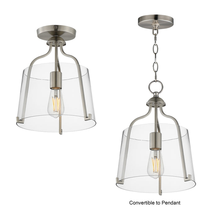 Maxim - 5681CLSN - One Light Semi-Flush Mount - Bellmore - Satin Nickel