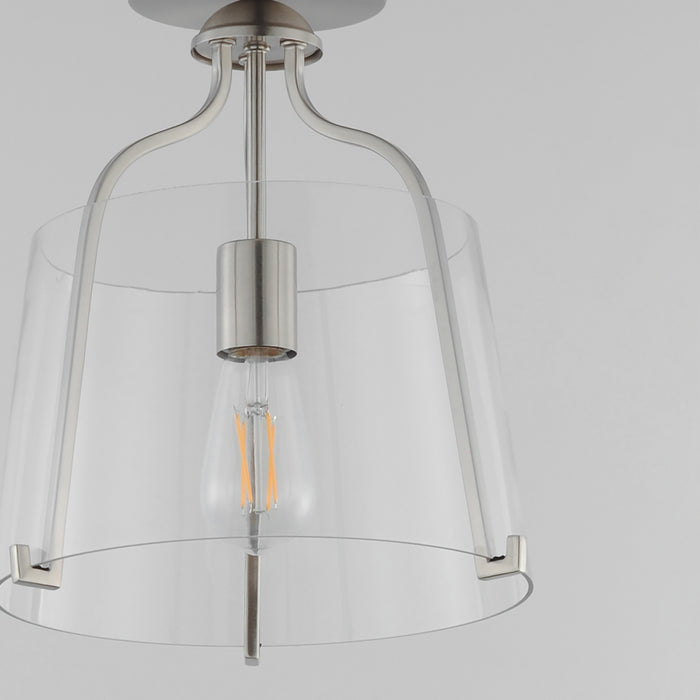 Maxim - 5681CLSN - One Light Semi-Flush Mount - Bellmore - Satin Nickel