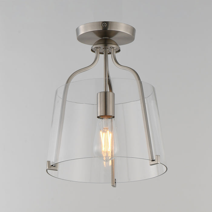 Maxim - 5681CLSN - One Light Semi-Flush Mount - Bellmore - Satin Nickel