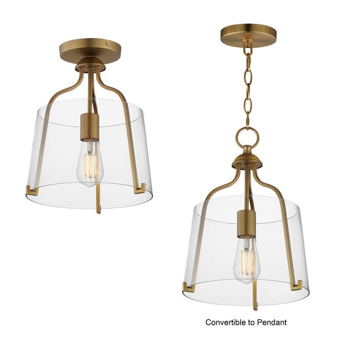 Maxim - 5681CLNAB - One Light Semi-Flush Mount - Bellmore - Natural Aged Brass