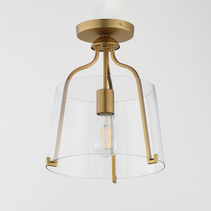 Maxim - 5681CLNAB - One Light Semi-Flush Mount - Bellmore - Natural Aged Brass
