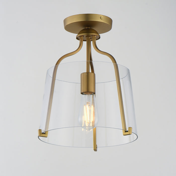 Maxim - 5681CLNAB - One Light Semi-Flush Mount - Bellmore - Natural Aged Brass