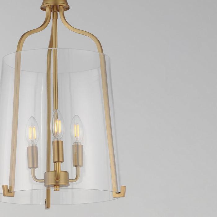 Maxim - 5683CLNAB - Three Light Foyer Pendant - Bellmore - Natural Aged Brass
