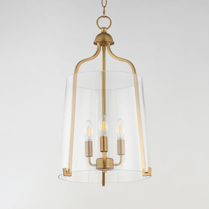 Maxim - 5683CLNAB - Three Light Foyer Pendant - Bellmore - Natural Aged Brass