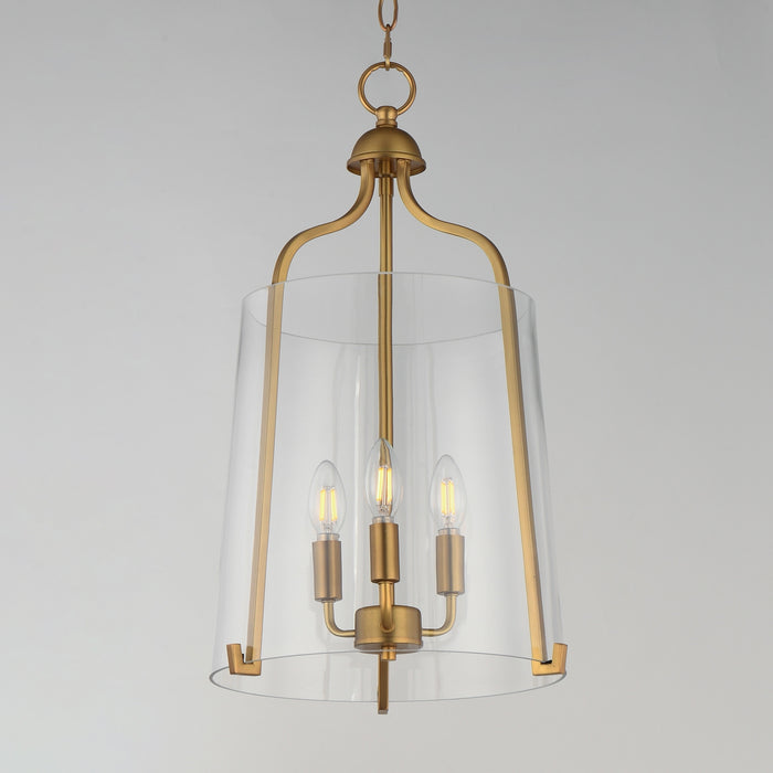 Maxim - 5683CLNAB - Three Light Foyer Pendant - Bellmore - Natural Aged Brass