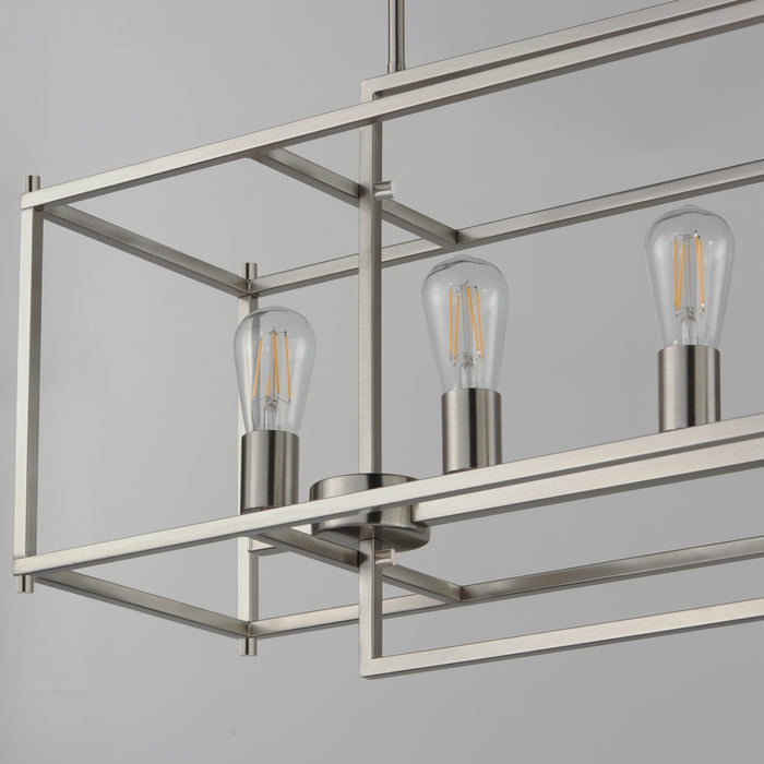 Maxim - 10416SN - Six Light Linear Pendant - Gridline - Satin Nickel