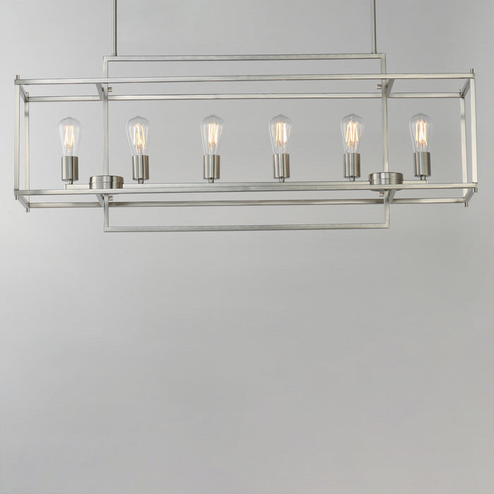 Maxim - 10416SN - Six Light Linear Pendant - Gridline - Satin Nickel