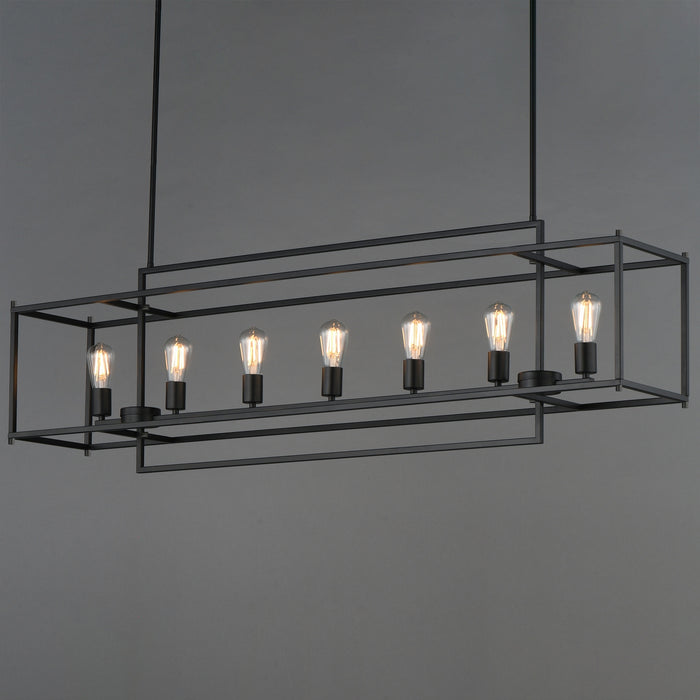 Maxim - 10417BK - Seven Light Linear Pendant - Gridline - Black