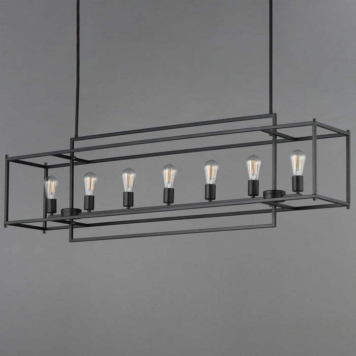 Maxim - 10417BK - Seven Light Linear Pendant - Gridline - Black