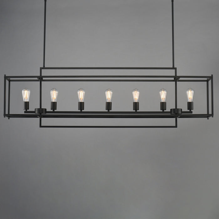 Maxim - 10417BK - Seven Light Linear Pendant - Gridline - Black