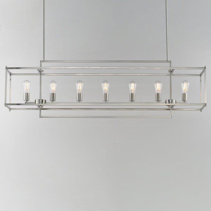 Maxim - 10417SN - Seven Light Linear Pendant - Gridline - Satin Nickel