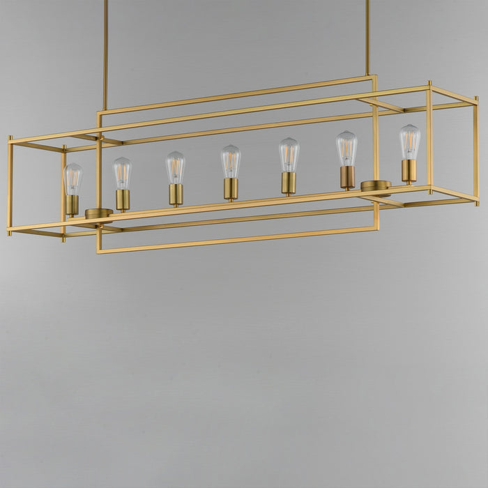 Maxim - 10417NAB - Seven Light Linear Pendant - Gridline - Natural Aged Brass