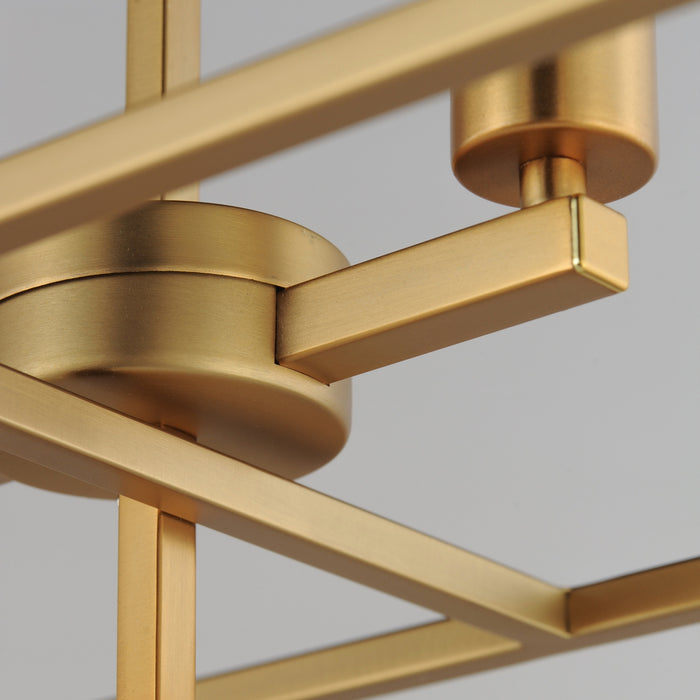 Maxim - 10417NAB - Seven Light Linear Pendant - Gridline - Natural Aged Brass