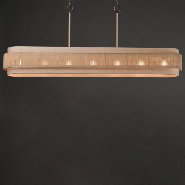 Maxim - 12817OFNAB - Seven Light Linear Pendant - Seacliff - Natural Aged Brass