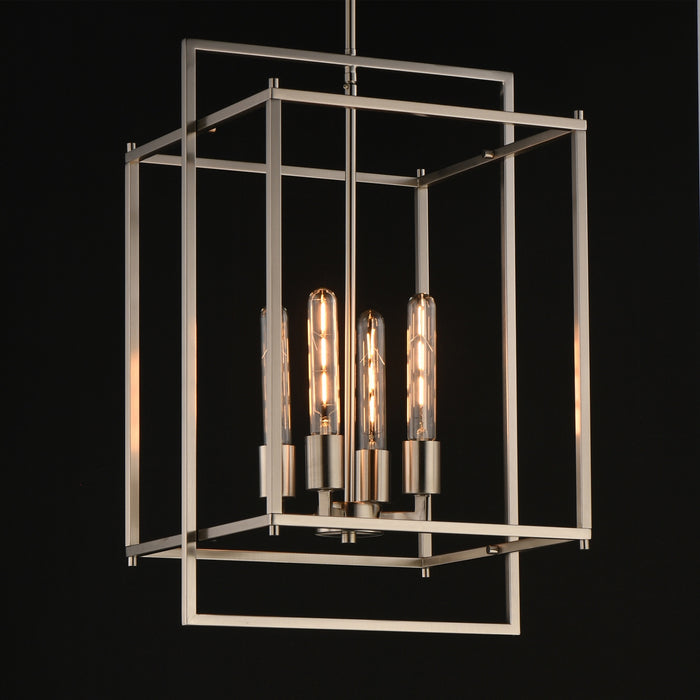 Maxim - 10412SN - Four Light Pendant - Gridline - Satin Nickel