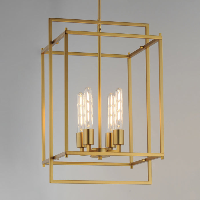 Maxim - 10412NAB - Four Light Pendant - Gridline - Natural Aged Brass