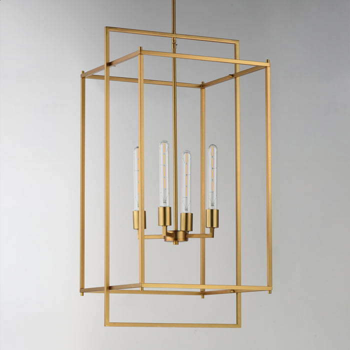 Maxim - 10413NAB - Four Light Pendant - Gridline - Natural Aged Brass