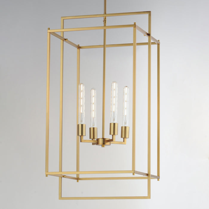 Maxim - 10413NAB - Four Light Pendant - Gridline - Natural Aged Brass